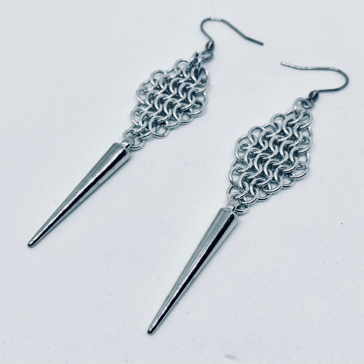 Chainmaille Diamond Shield Armour Earrings