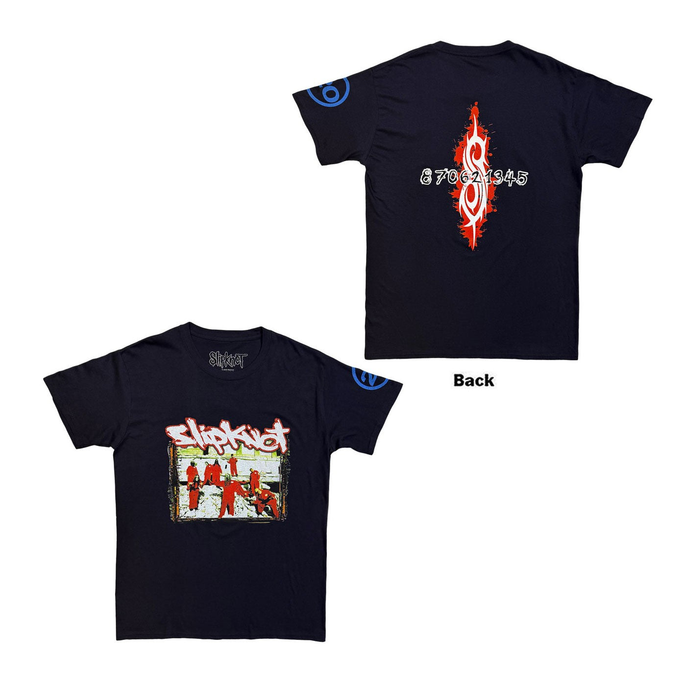 SLIPKNOT Red Jumpsuit - Navy Blue Tee (Backprint)