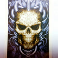 Cyborg Skull Wall Flag