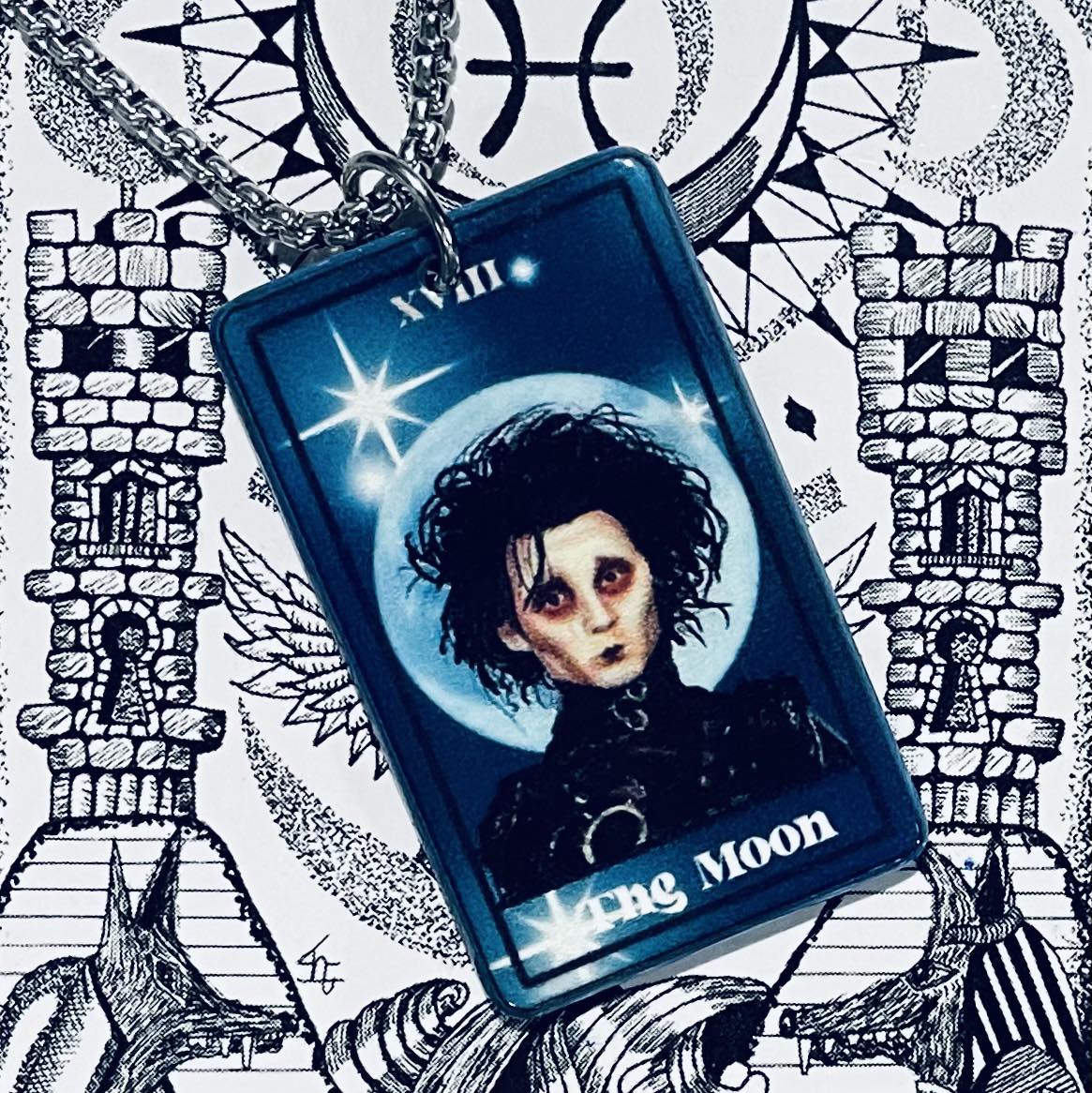 Horror Tarot Moon Necklace