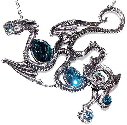 Aqua Dragon Necklace P646