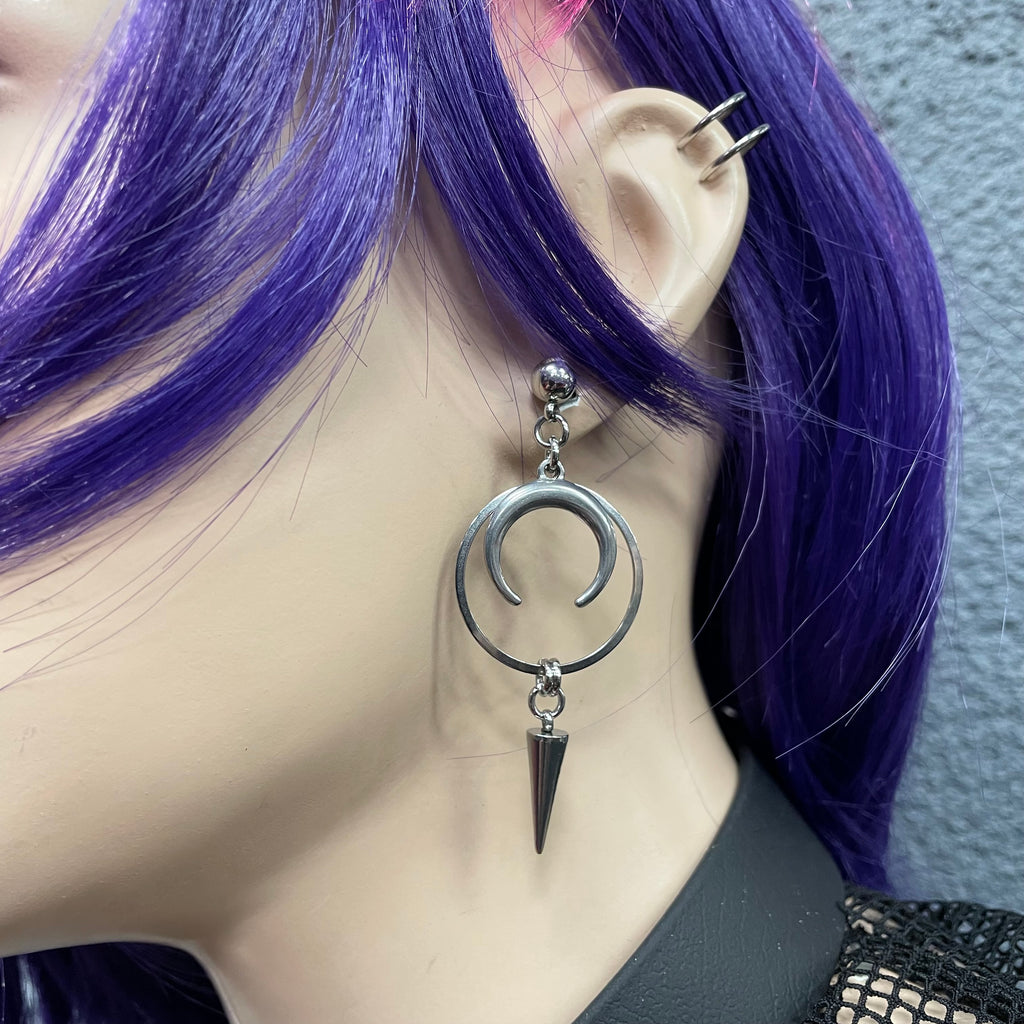 Luna Spike Hallow Hoops Earrings