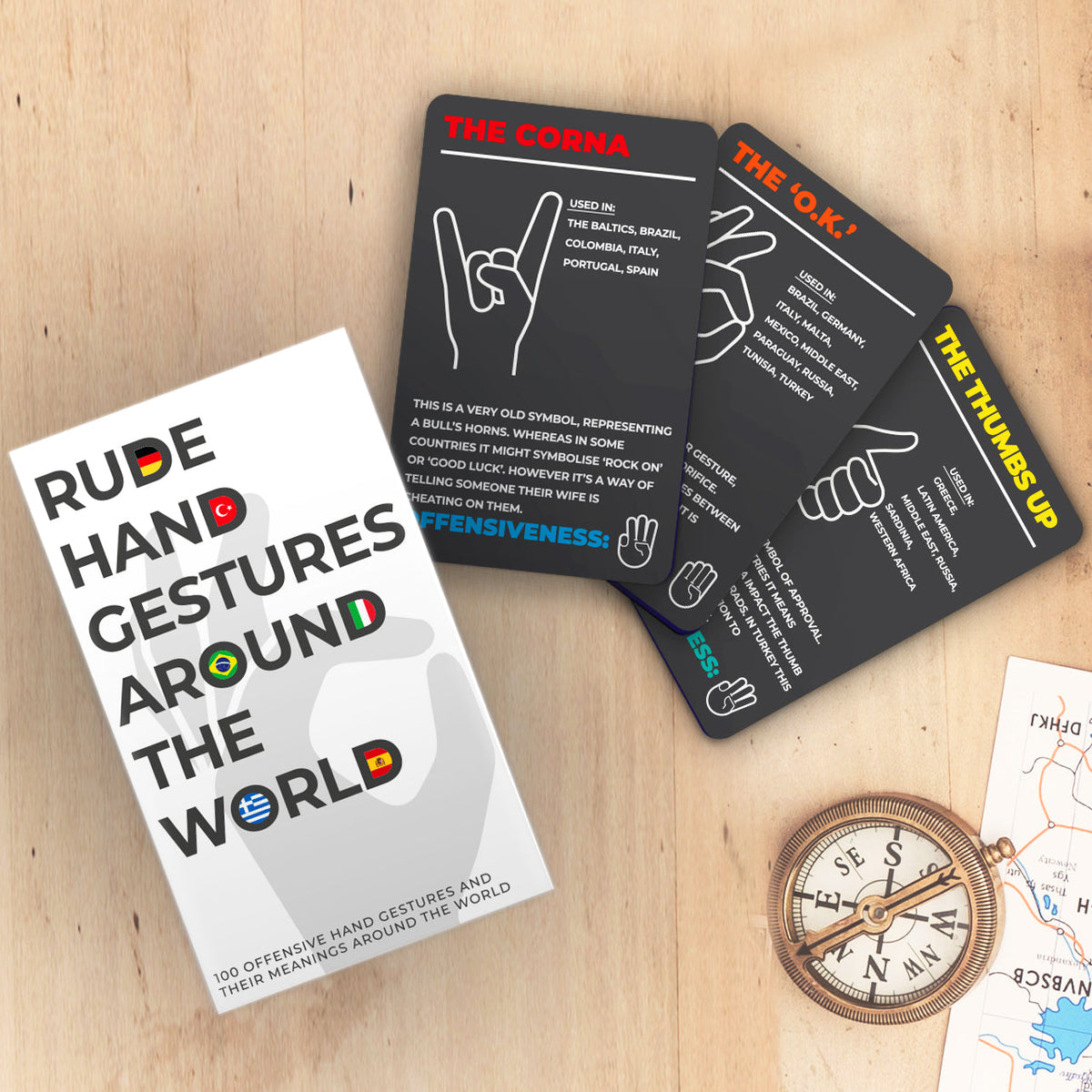 Rude Hand Gestures - Around the World Cards