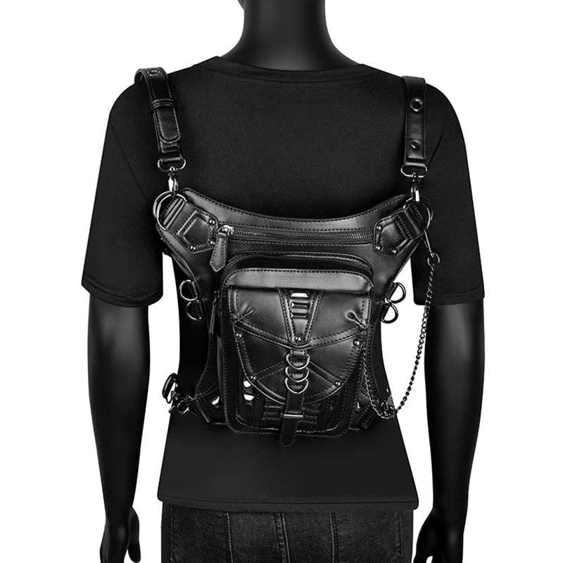 Punk Style Rivet Chain Bag: Black