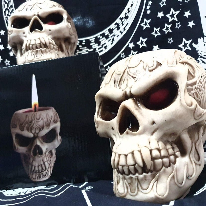 Bleeding Skull Candle