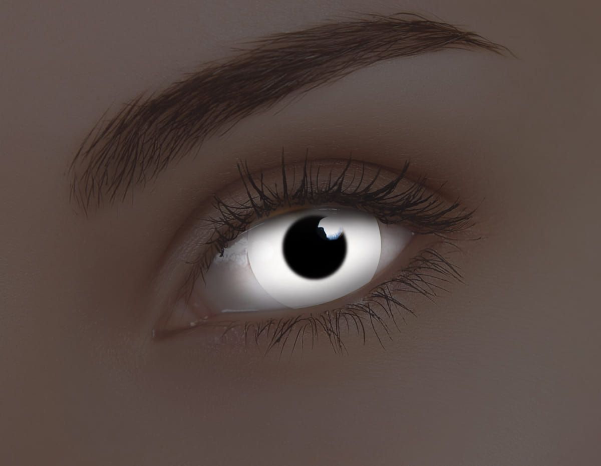 UV Glow White Contact Lenses