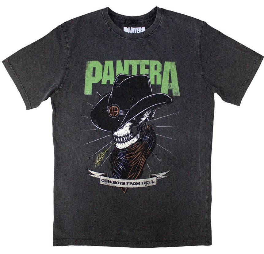 PANTERA Skeleton Cowboy (Stone Wash-Charcoal Grey) Tee