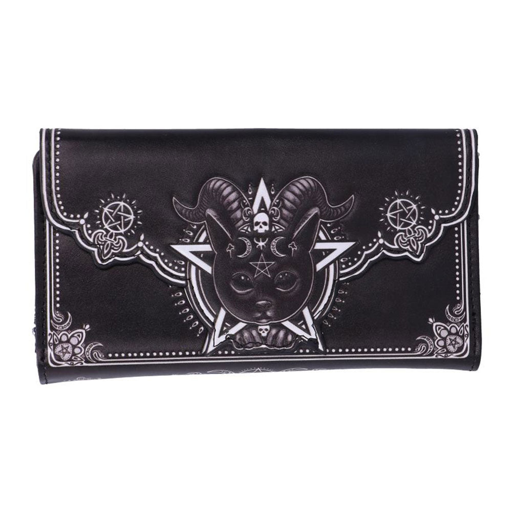 Pawzuph Black Devil Kitty Embossed Wallet