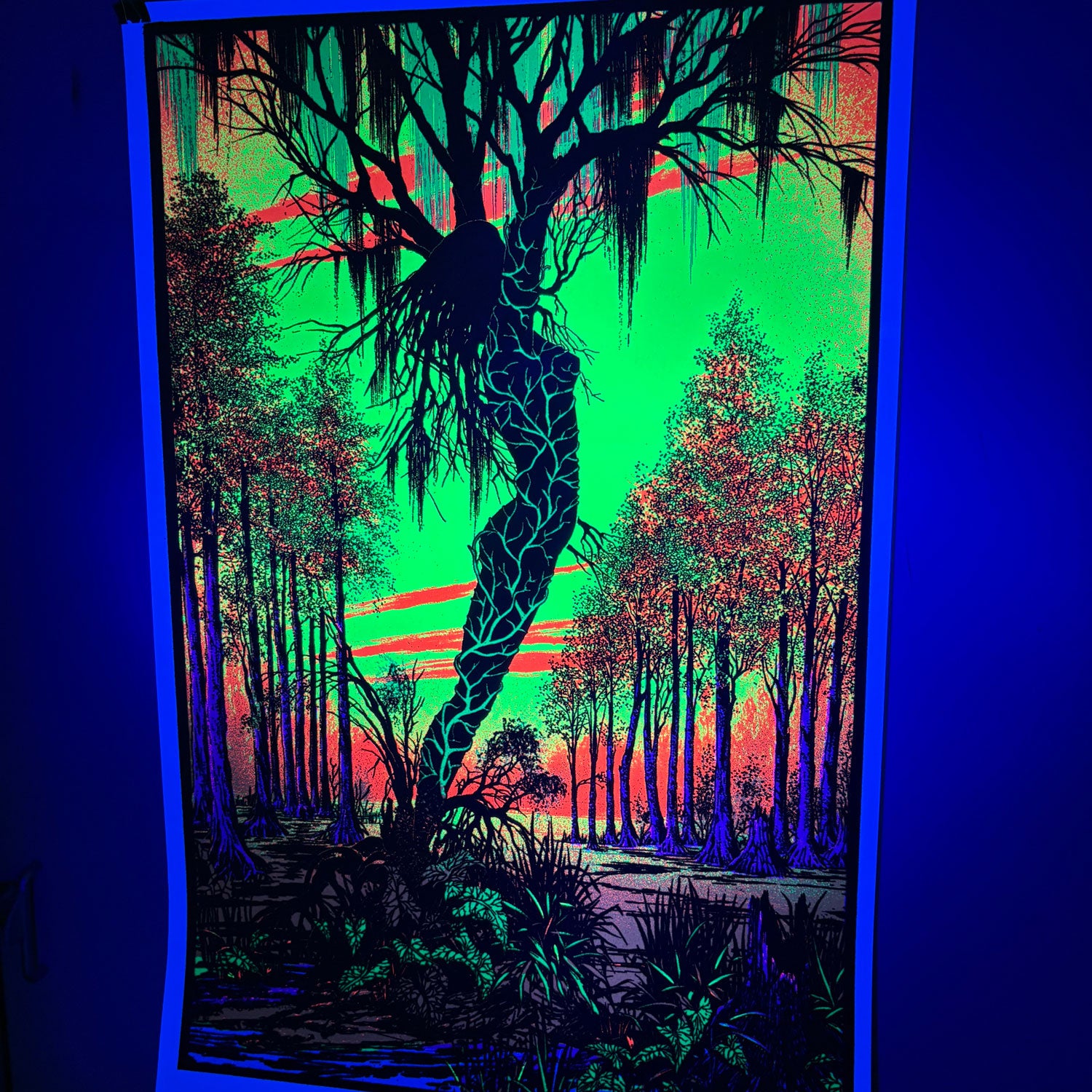 Swamp Mirage Flocked Black Light Poster 193