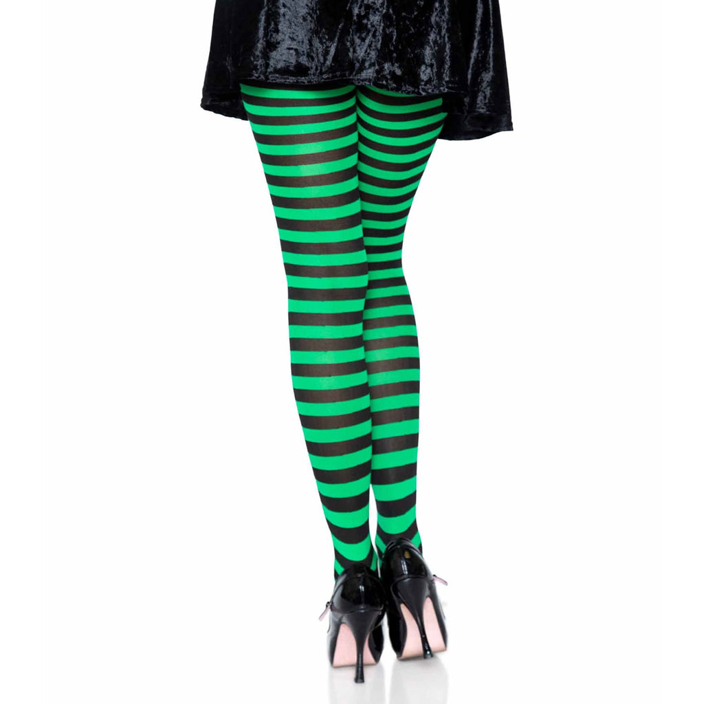 Wicked Stripe Tights - Green