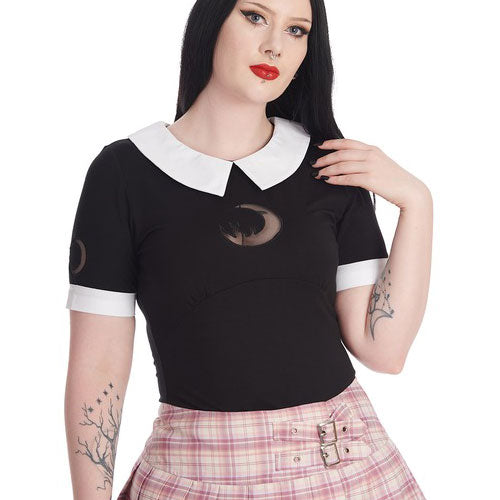 Black Moon Dreaming Collar Top