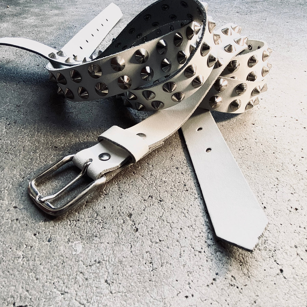 Lithe Studded Spike Leather Belt