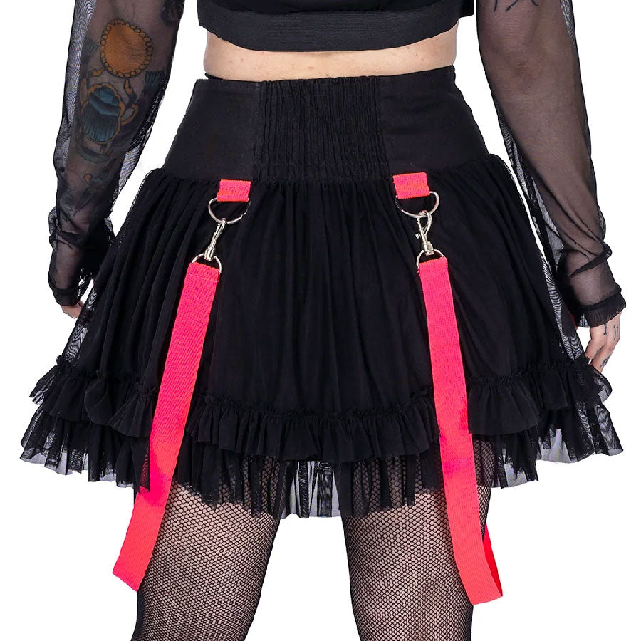 Chaotic Skirt Black-Pink