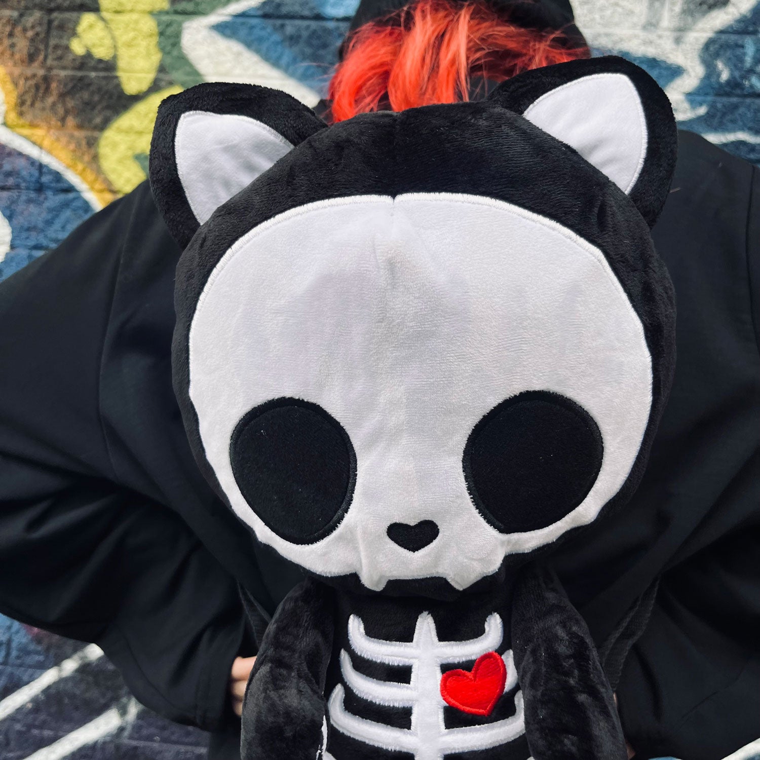 Skele Kitty Plushy Cat Backpack