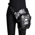 Punk Style Skull Embroidered Bag: Black