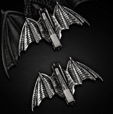 Carpe Noctem Pair Bat Hair Clips
