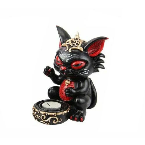 Grimoire Gremlakin Noir Tealight Cat Candle Holder