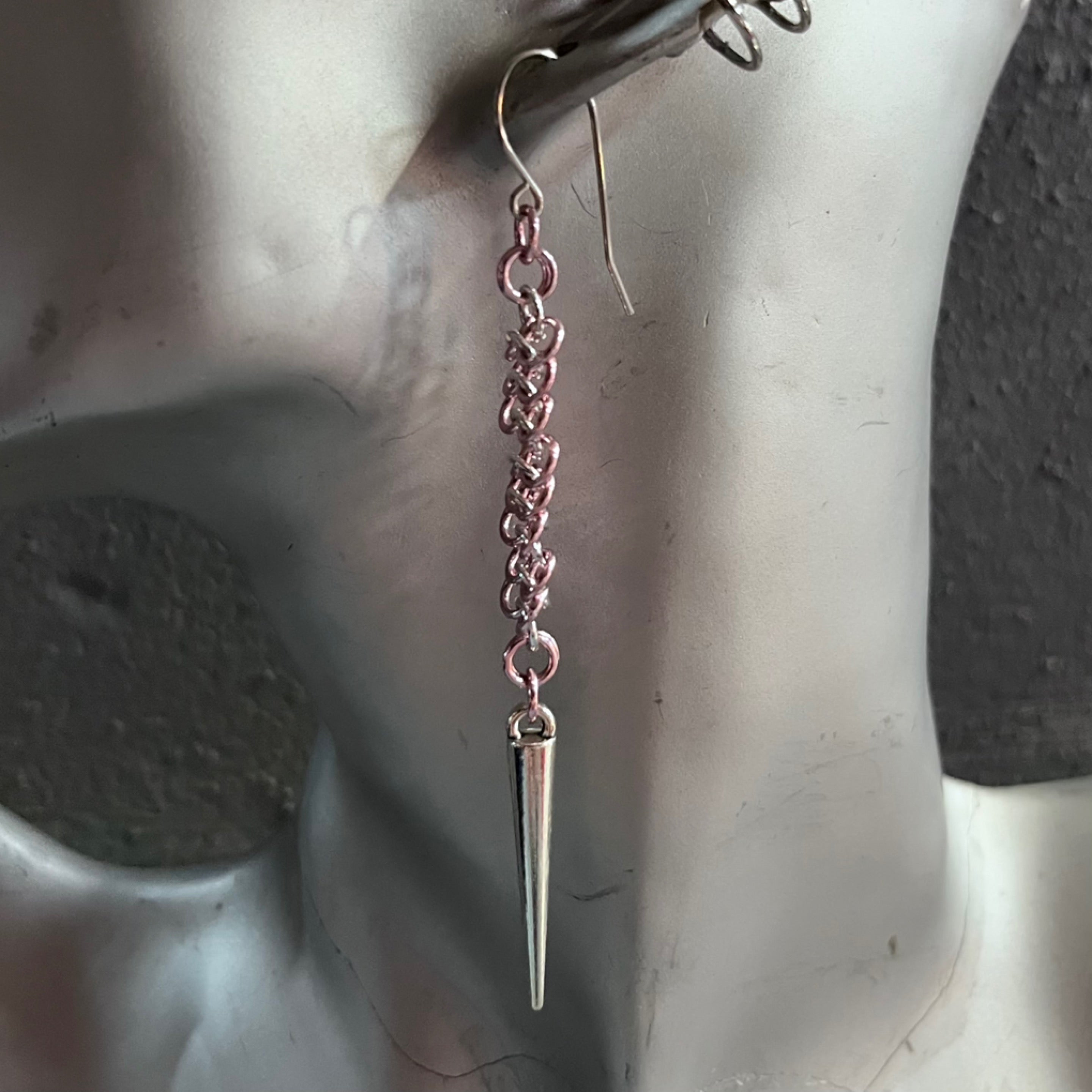 Sunset Mermaid Tail Chainmaille Earrings