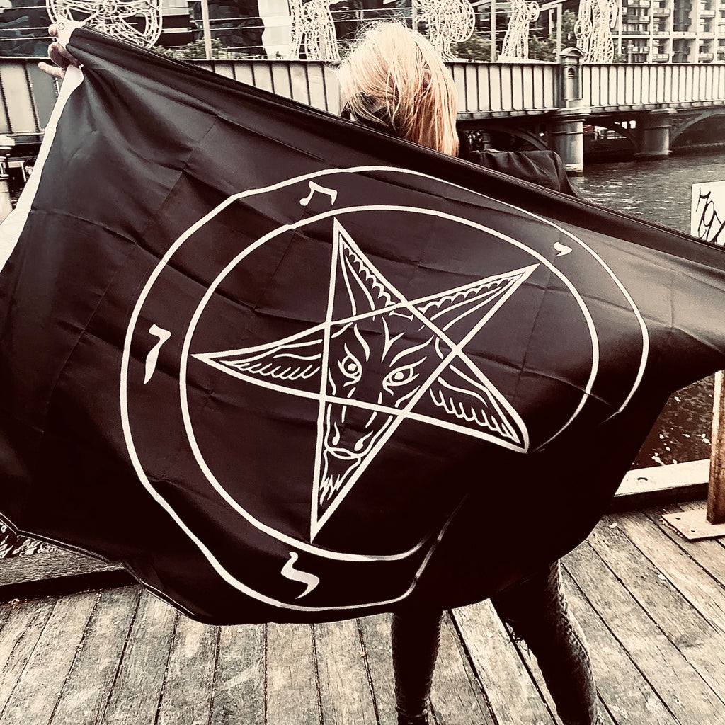 Baphomet Church of Satan Garden Flag