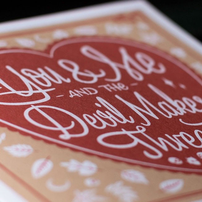 You and Me and The Devil Makes Three Blank Card