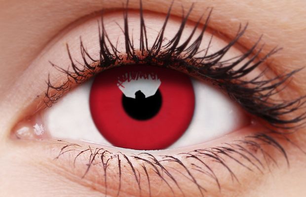 UV Glow Red Contact Lenses