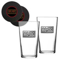 AC/DC Glass and Coaster Set