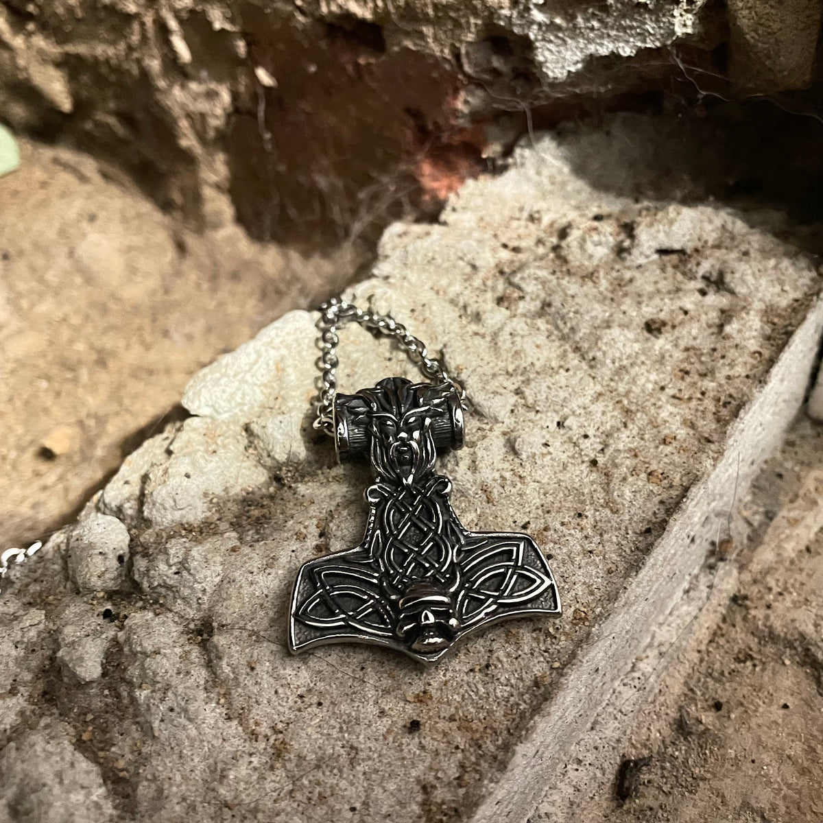Mjölnir Thors Hammer Strength of the Gods Necklace