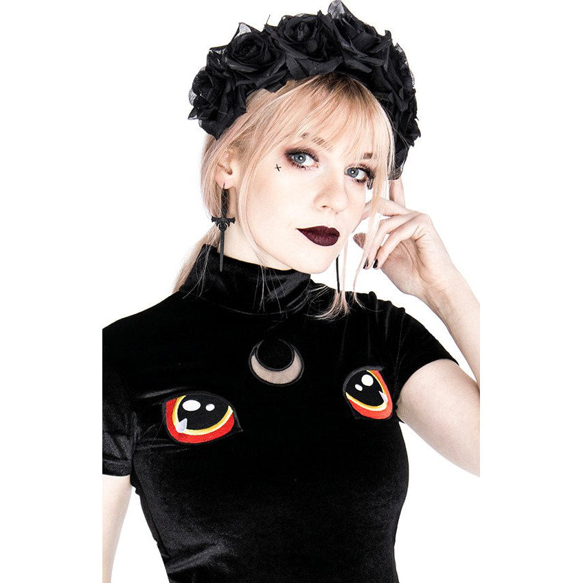 Night Cat Velvet Top