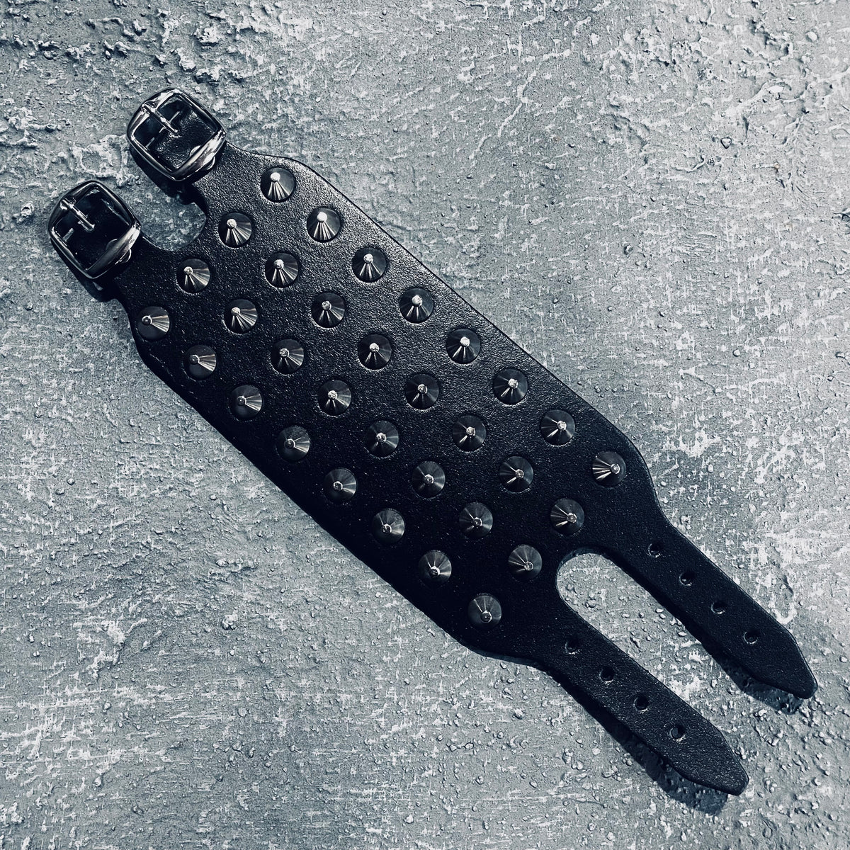 Jahannam Premium Leather Spike Cuff