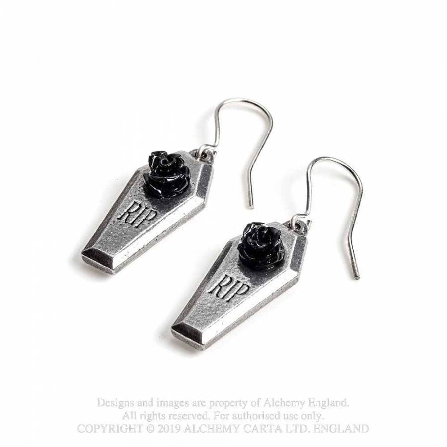 RIP Coffin Dropper Earrings