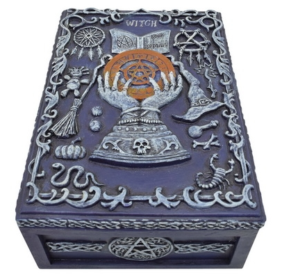 Spell Book Tarot Cards Trinket Box