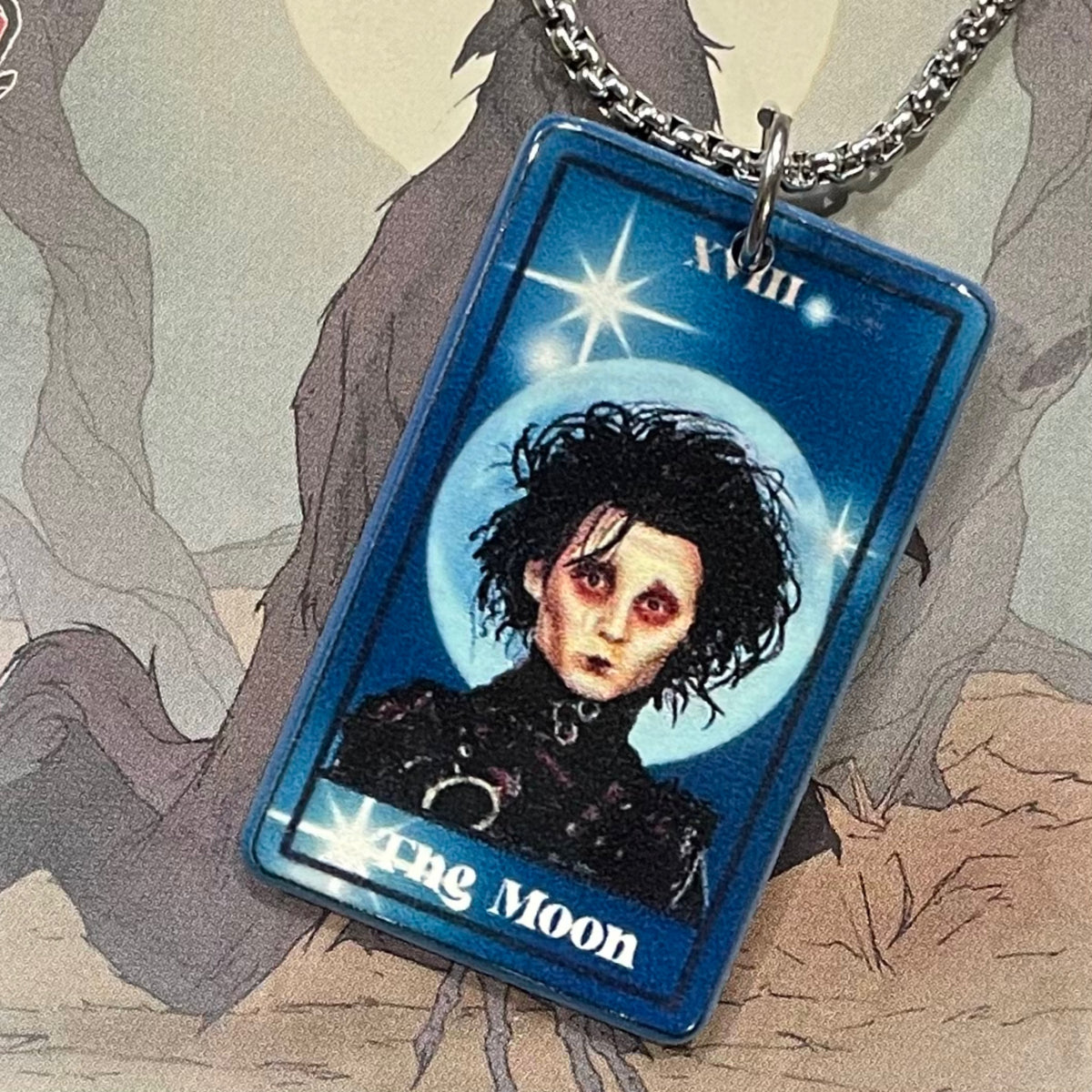 Horror Tarot Moon Necklace