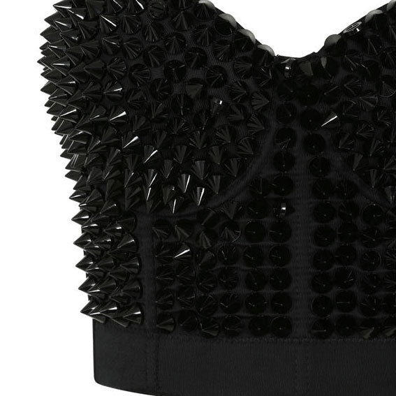 Xenia Grim Spiked Bodice Top