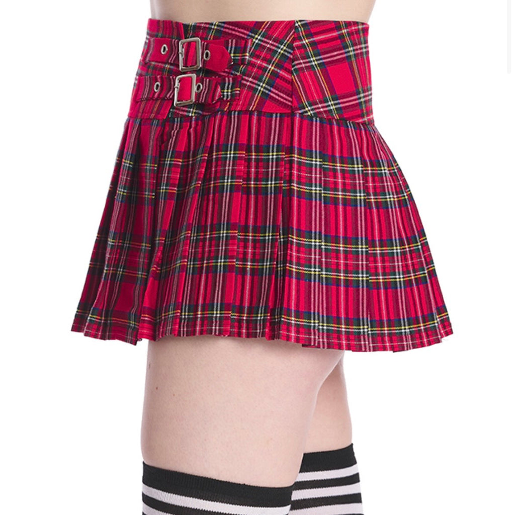 Dark Doll Red Tartan Mini Skirt