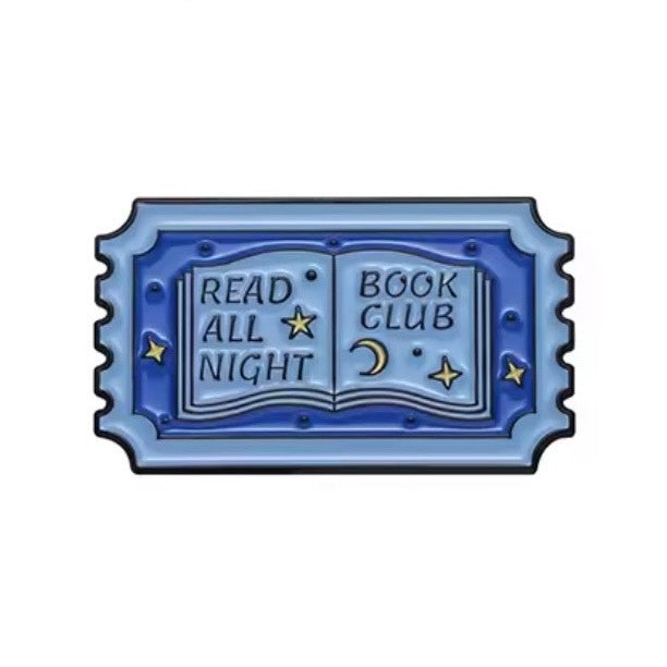 Read All Night Book Enamel Pin