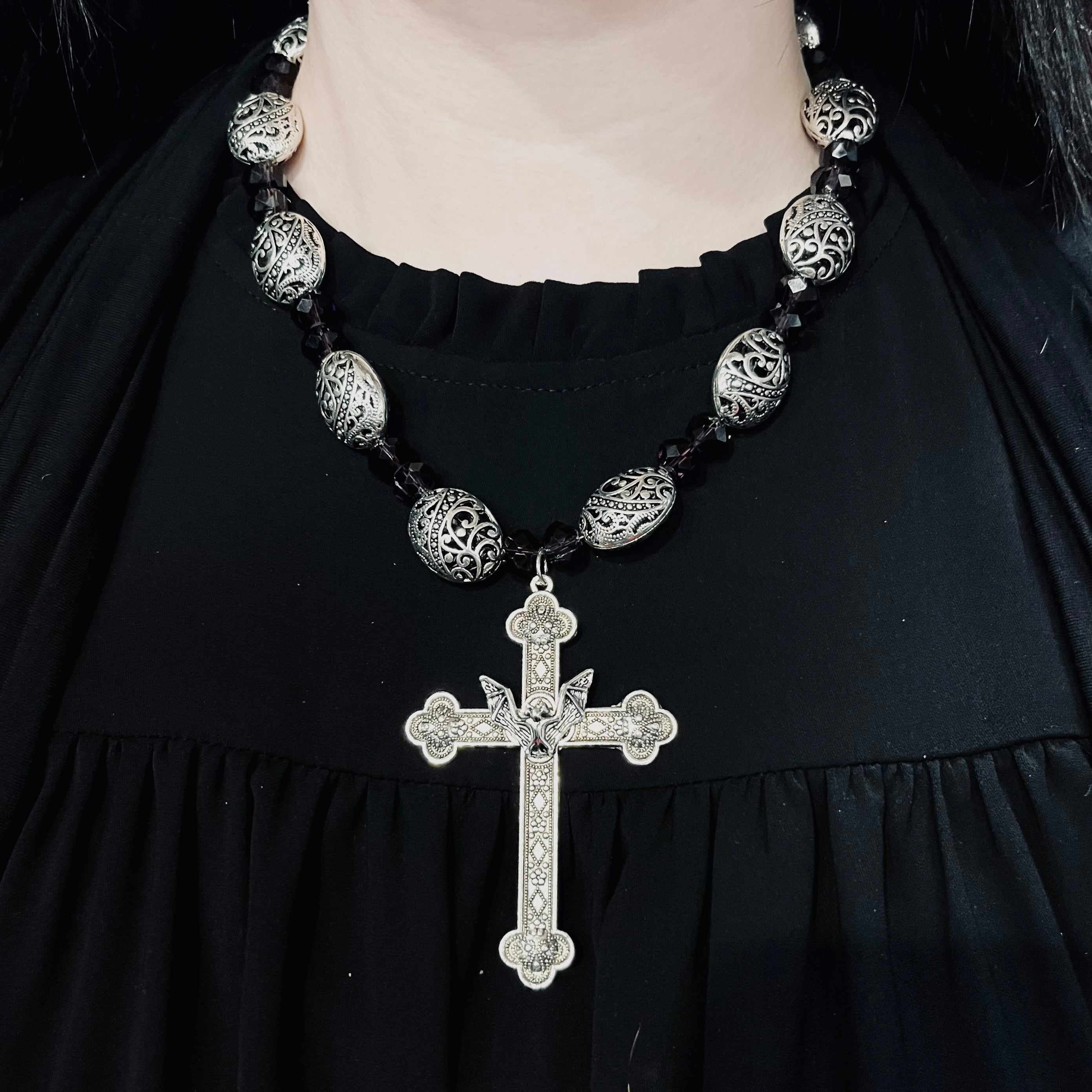 Amethyst Desire Cross Necklace