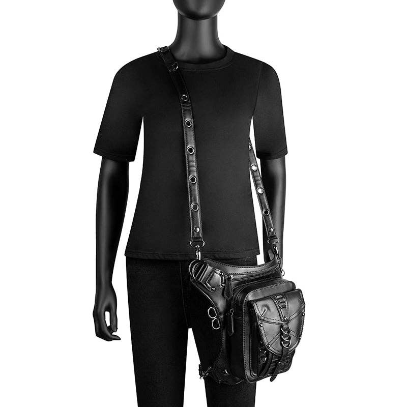 Punk Style Rivet Chain Bag: Black