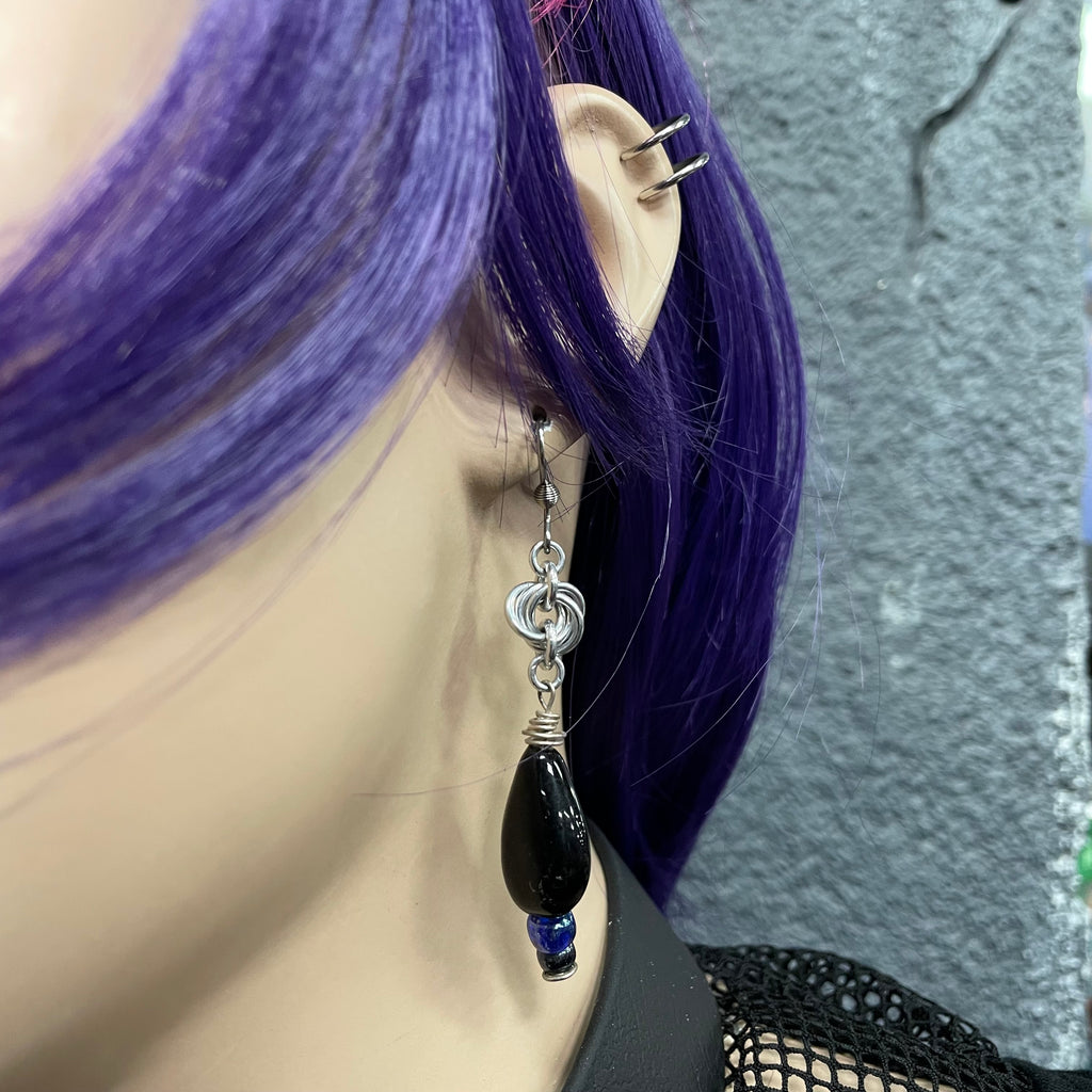 Mobius & Ceramic Bead Earring