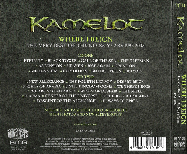 KAMELOT Where I Reign: The Very Best of the Noise Years 19 CD (2016)