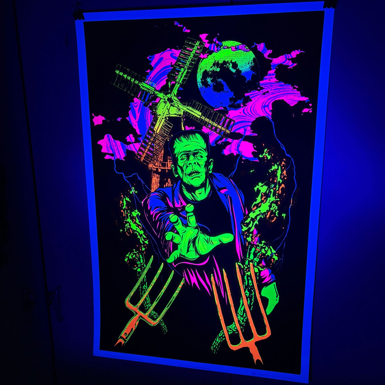 Frankenstein Monster UV Flocked Blacklight Poster 198