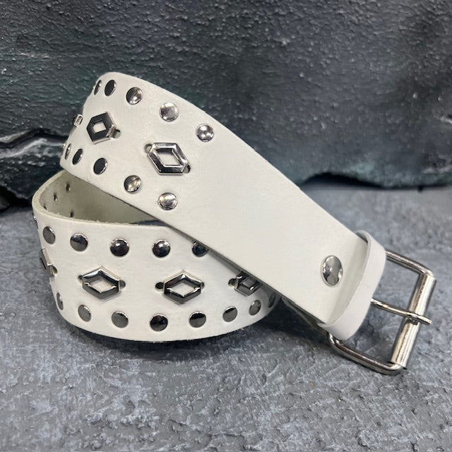 Irreg-Hexa Ghost Leather Belt (Small)