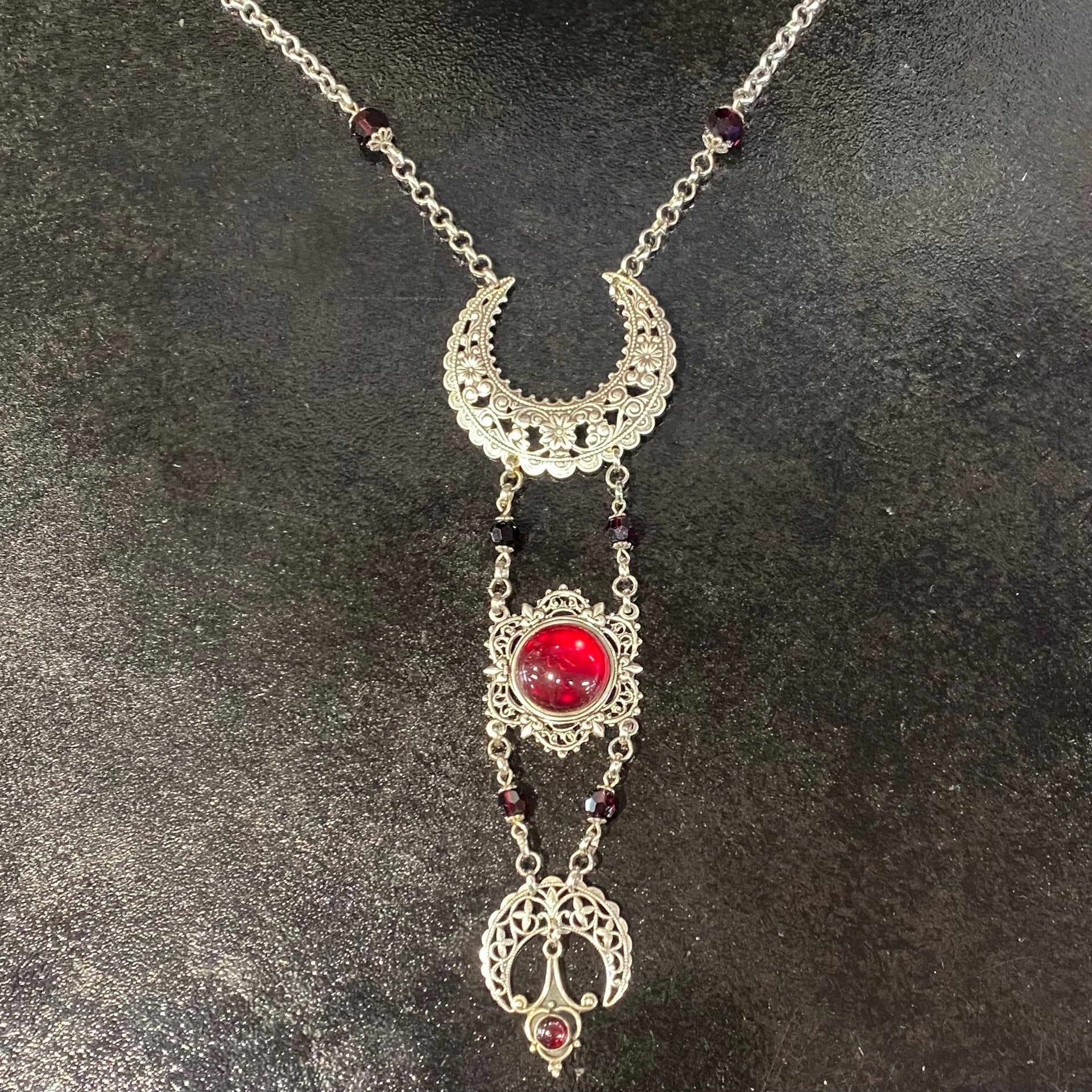 Triple Moon Gypsy Heart Necklace