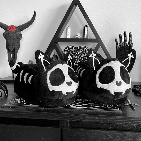 Skelekitty Slippers