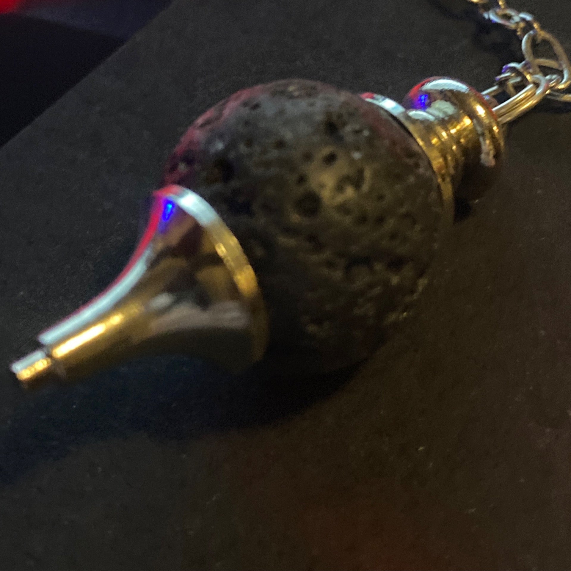 Black Lava Aroma Essential Oil Orb Necklace