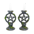 Earth Calls Wiccan Candle Holder Duo