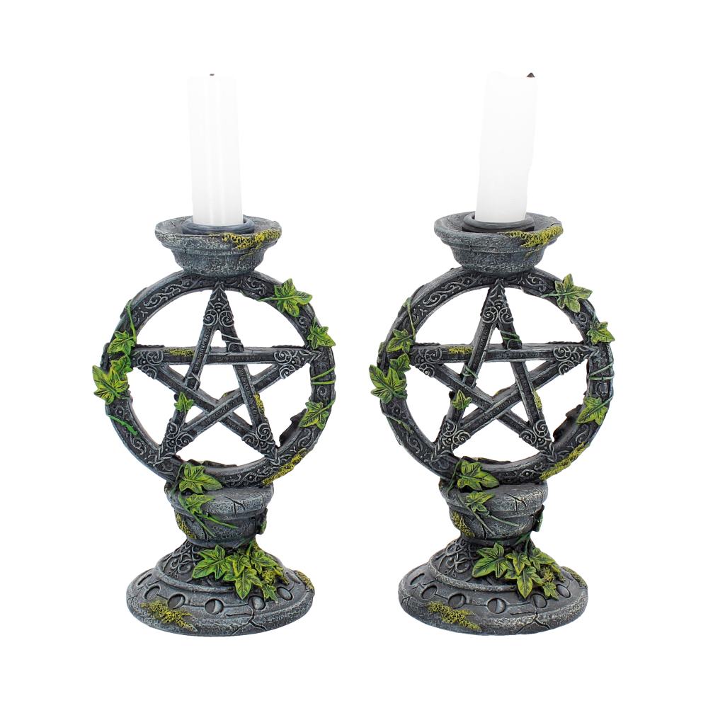 Earth Calls Wiccan Candle Holder Duo