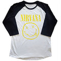NIRVANA Yellow Classic Face 3/4 Sleeve Raglan Tee