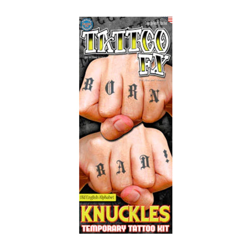 Make-up Tattoo Knuckles - Old English Alphabet