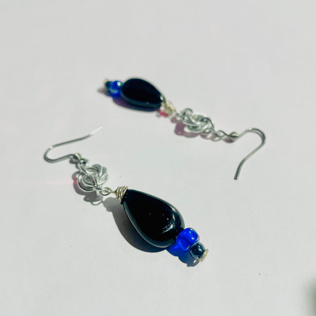 Mobius & Ceramic Bead Earring