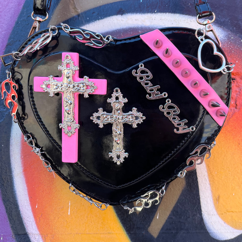 Baby Black Heart Shoulder Bag